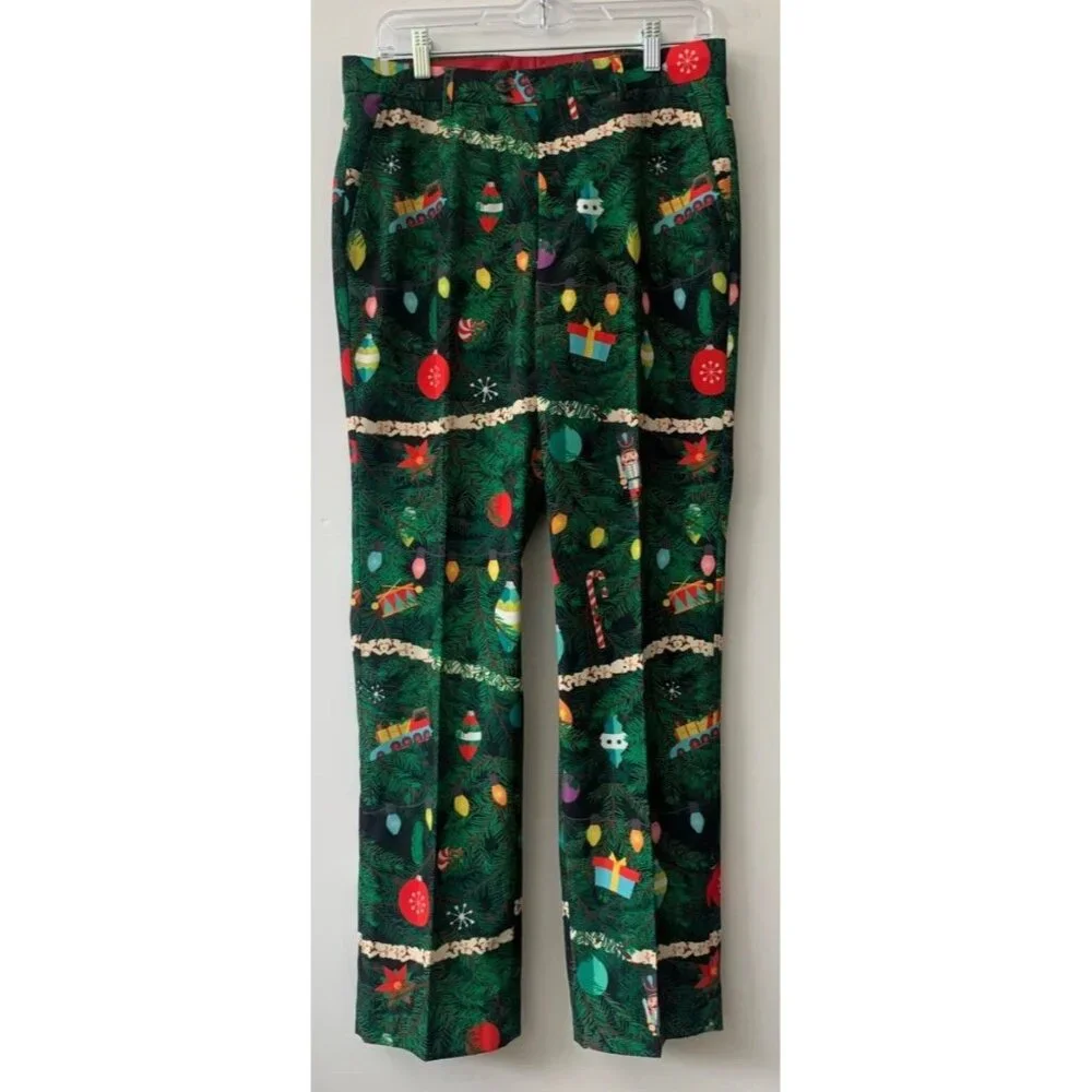 SHINESTY Christmas Tree Camo Pants‎ Green Holiday Festive Party Sz 30/32 EUC